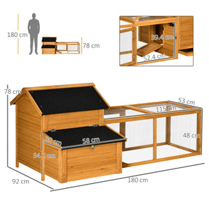 Pollaio Gabbia per Galline da Giardino 180x92x78 cm in Legno Giallo