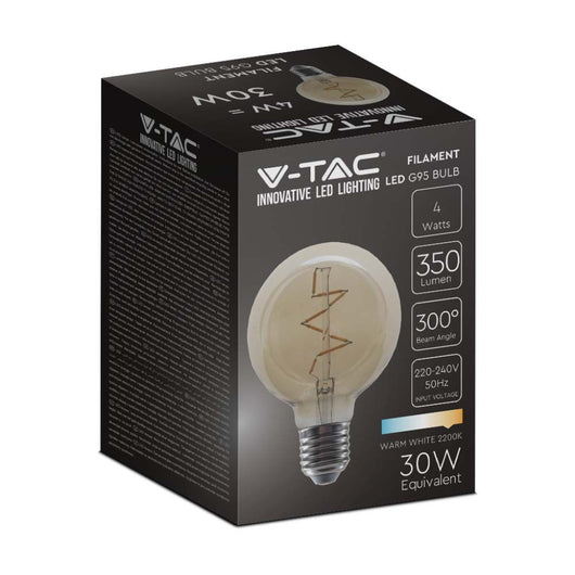 4W G95 Bulbo a LED Bulb Amber Glass 2200K E27