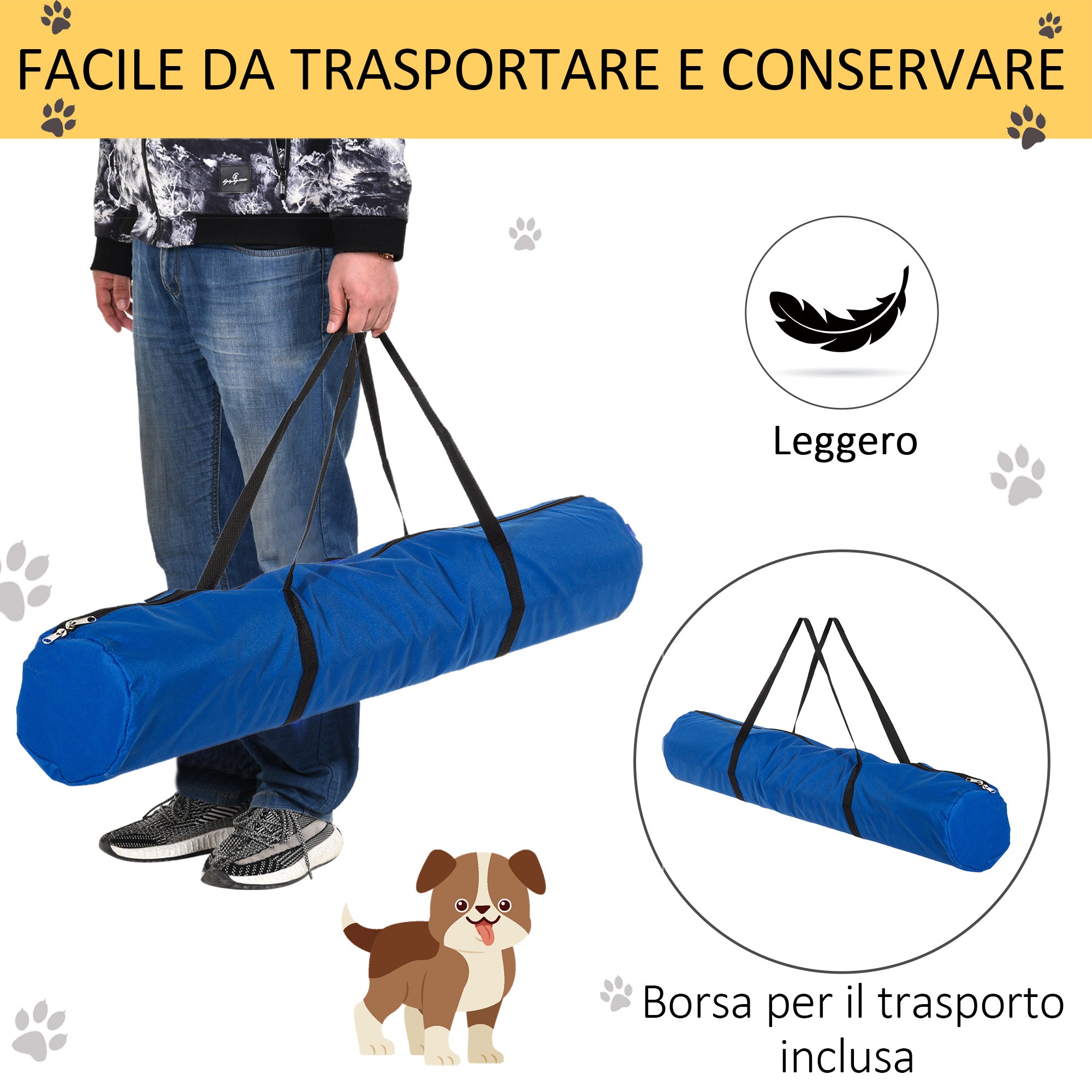 Set 4 Ostacoli 99x71x95 cm per Addestramento Cani