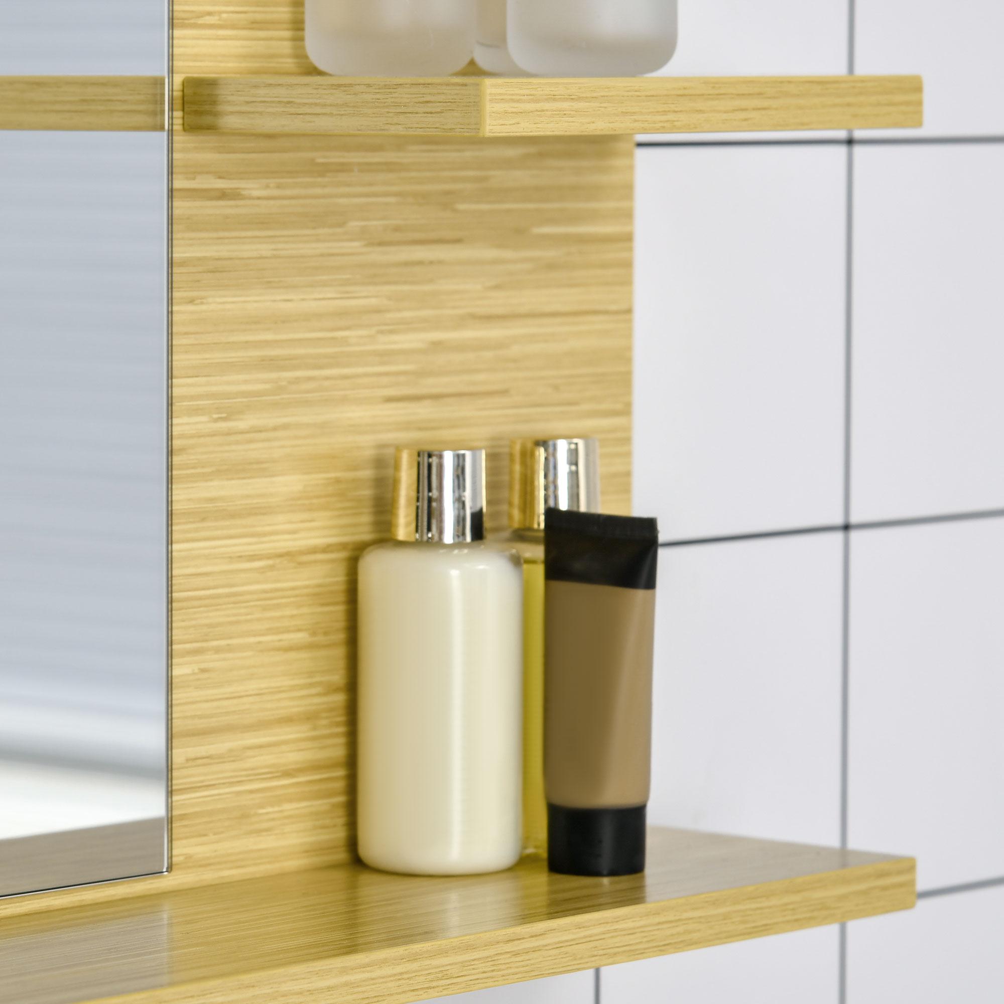 Pensile da Bagno con Specchio 80x12,5x70 cm 5 Ripiani in MDF