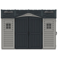 Casetta Box Da Giardino 326x240x235 cm in PVC Grigio/Grigio Scuro