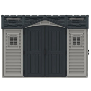 Casetta Box Da Giardino 326x240x235 cm in PVC Grigio/Grigio Scuro