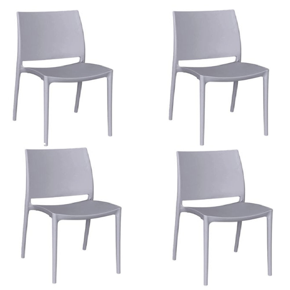 Sedia sala da pranzo altea in plastica colore grigio chiaro modello confort x 4