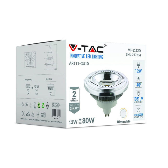 Spotlight a LED - AR111 12W GU10 2700K Dimmabile