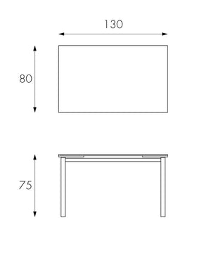 Tavolo Allungabile 130/200x80x75 cm in Metallo con Top in Vetro Bianco