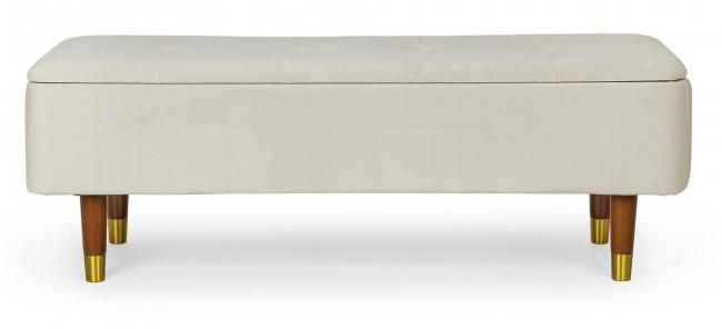 Panca Fondo Letto 2 Posti 120x42x42 cm con Vano Contenitore Kira Naturale