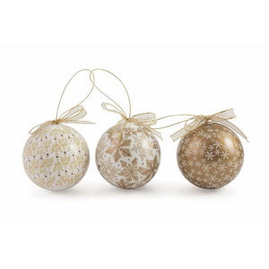 Set 14 Palle di Natale ⌀8 cm in Polyfoam con Box Bianco e Oro