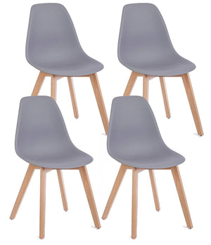 Set 4 Sedie 51,5x46,5x86 cm in Plastica Grigio