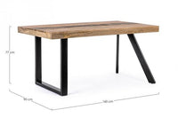 Tavolo da Pranzo 160x90x77 cm in Acciaio e Legno