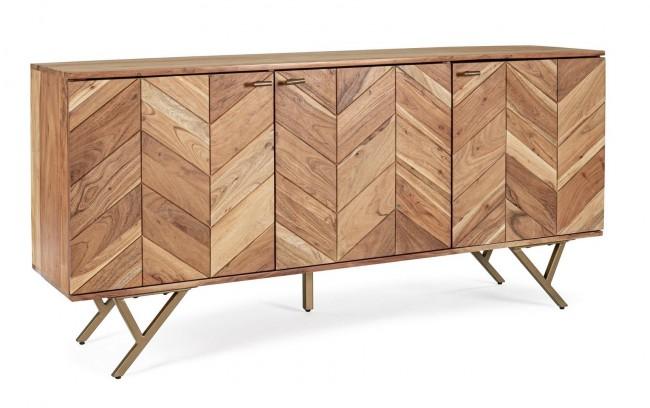 Credenza 3 Ante 160x40x76 cm in Legno Marrone