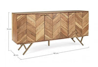 Credenza 3 Ante 160x40x76 cm in Legno Marrone