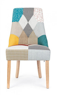 Set 2 Sedie 51x62x93 cm in Tessuto Patchwork