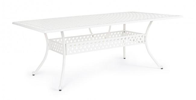 Tavolo da Giardino 213x107x73 cm in Alluminio Bianco