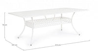 Tavolo da Giardino 213x107x73 cm in Alluminio Bianco