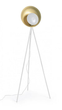 Lampada da Terra Piantana 87x56x155 cm E27 con Treppiede Bianco e Oro