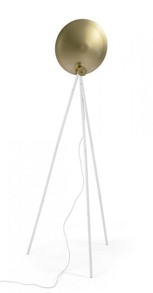 Lampada da Terra Piantana 87x56x155 cm E27 con Treppiede Bianco e Oro