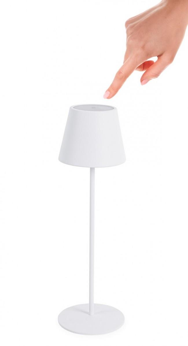 Lampada da Tavolo Ø12x38 cm in Acciaio Bianco