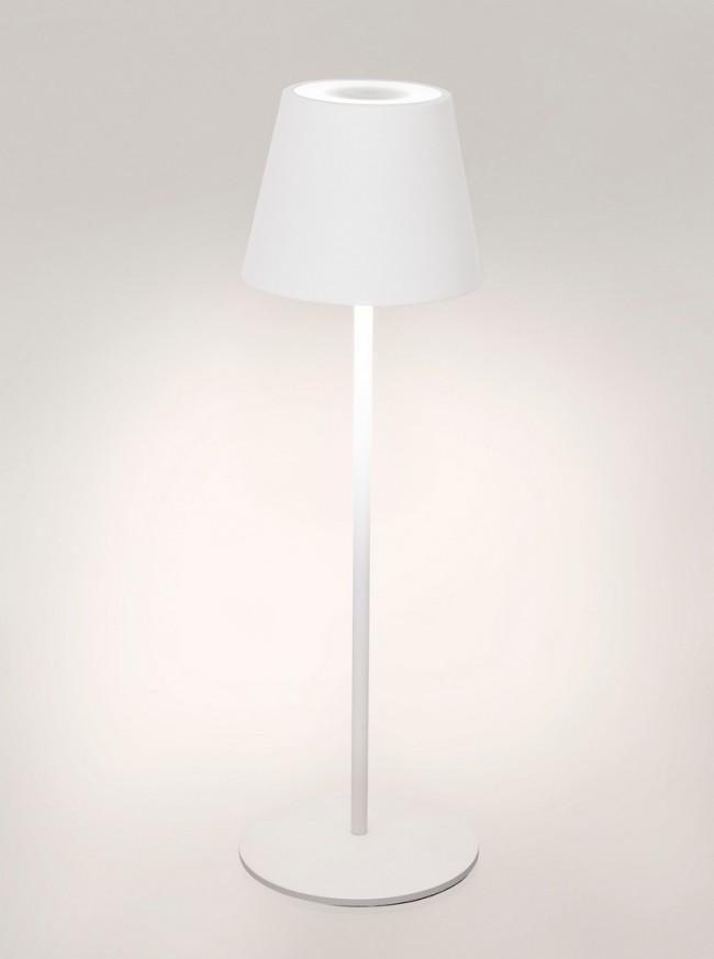 Lampada da Tavolo Ø12x38 cm in Acciaio Bianco