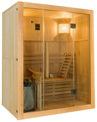 Sauna Finlandese ad Infrarossi 3 Posti 153x110 cm H190 in Legno di Abete Sense 3