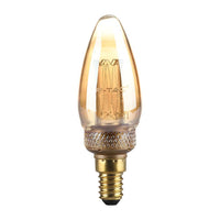 2W LED ART Filament Candela Bulbo-Amber Glass 1800K E14