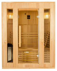 Sauna Finlandese ad Infrarossi 3 Posti 153x110 cm H190 in Legno di Abete Zen 3