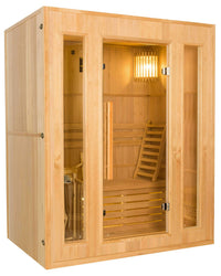 Sauna Finlandese ad Infrarossi 3 Posti 153x110 cm H190 in Legno di Abete Zen 3