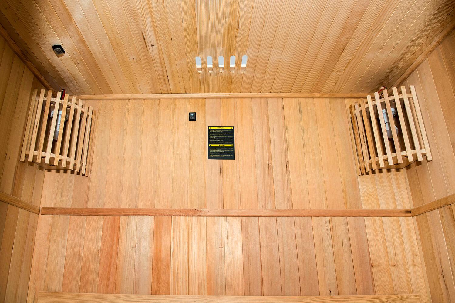 Sauna Finlandese ad Infrarossi 3 Posti 153x110 cm H190 in Legno di Abete Zen 3