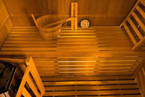 Sauna Finlandese ad Infrarossi 3 Posti 153x110 cm H190 in Legno di Abete Zen 3