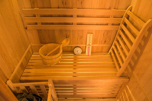 Sauna Finlandese ad Infrarossi 3 Posti 153x110 cm H190 in Legno di Abete Zen 3