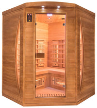 Sauna Finlandese ad Infrarossi 3 Posti 160x160 cm H200 in Legno di Abete Spectra 04C