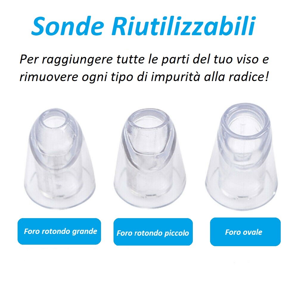 Aspiratore per Punti Neri e Brufoli Pulizia Viso a Batteria Bianco