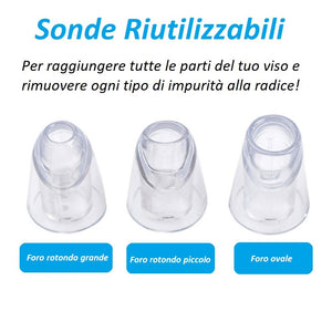 Aspiratore per Punti Neri e Brufoli Pulizia Viso a Batteria Bianco