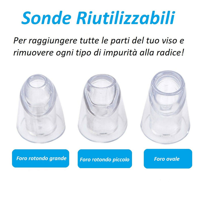 Aspiratore per Punti Neri e Brufoli Pulizia Viso a Batteria Bianco