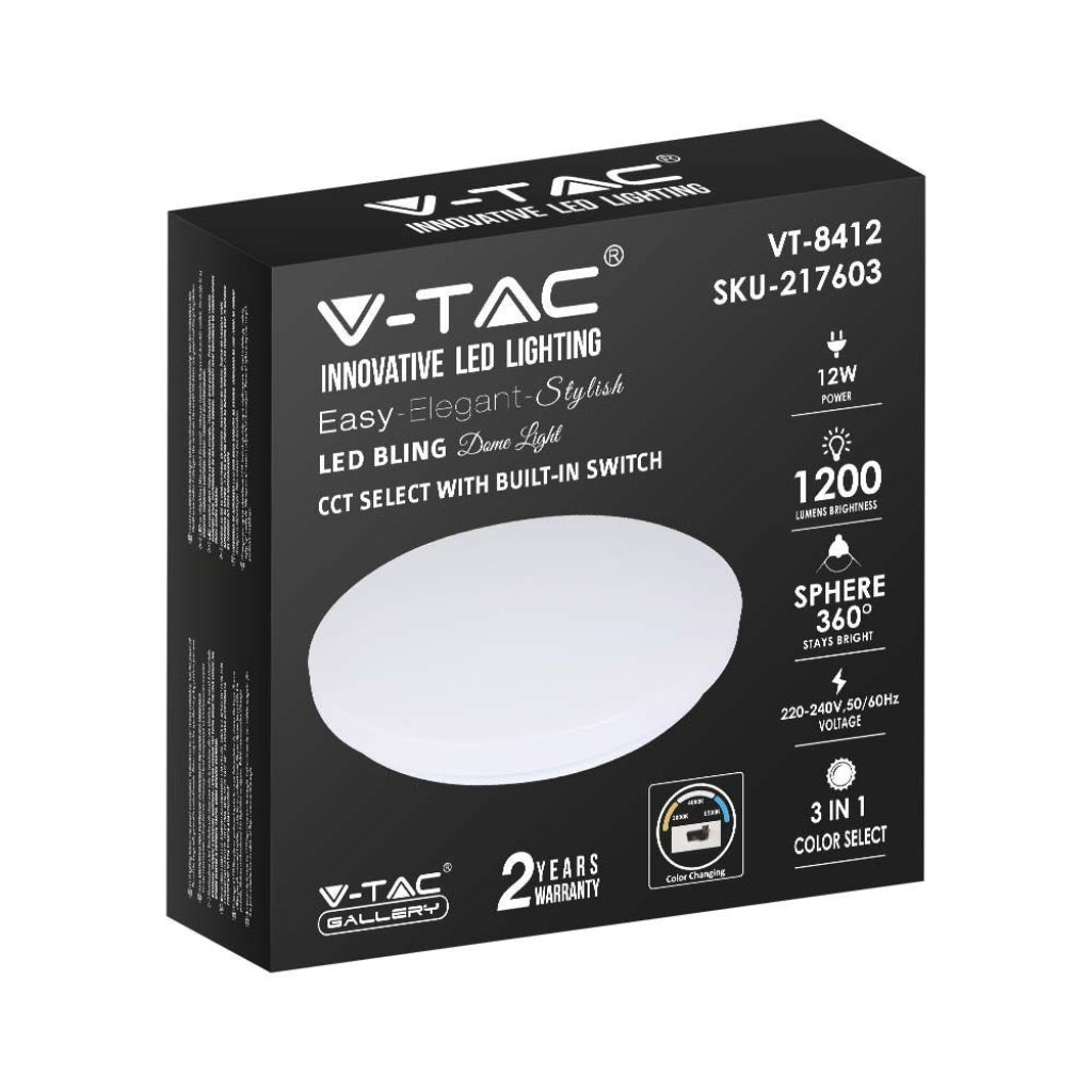 LED LED da 12 W Light-230mm con copertura latte CCT: 3in1-round