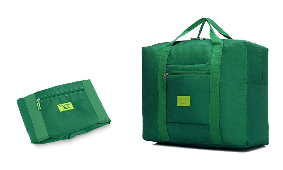 Borsone Bagaglio a Mano Pieghevole Impermeabile con Supporto per Trolley Verde