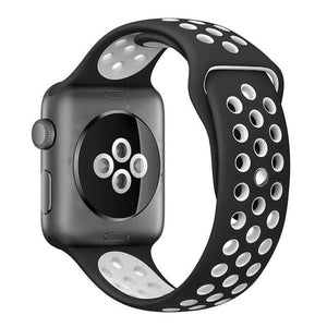 Cinturino Sport in Silicone per Apple Watch Nero/Bianco 38 mm 134/97mm