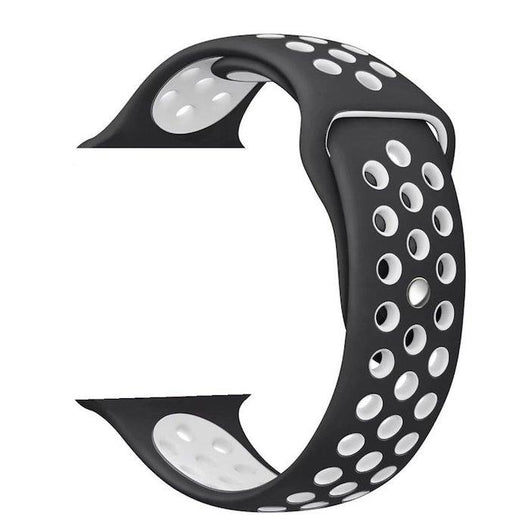 Cinturino Sport in Silicone per Apple Watch Nero/Bianco 38 mm 134/97mm