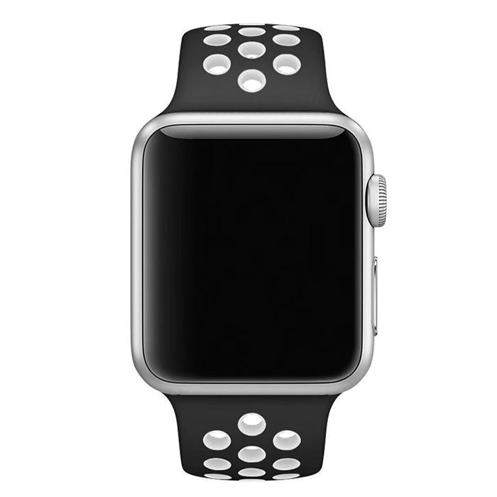 Cinturino Sport in Silicone per Apple Watch Nero/Bianco 38 mm 134/97mm