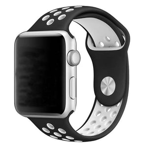 Cinturino Sport in Silicone per Apple Watch Nero/Bianco 38 mm 134/97mm