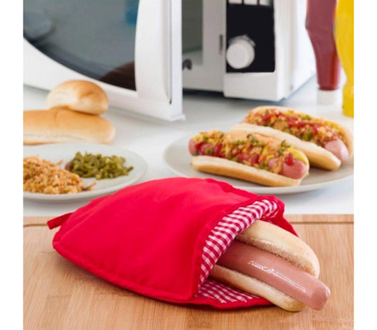 Sacco Cuoci Hot Dog per microonde 28x19 cm in Materiale Atossico Rosso