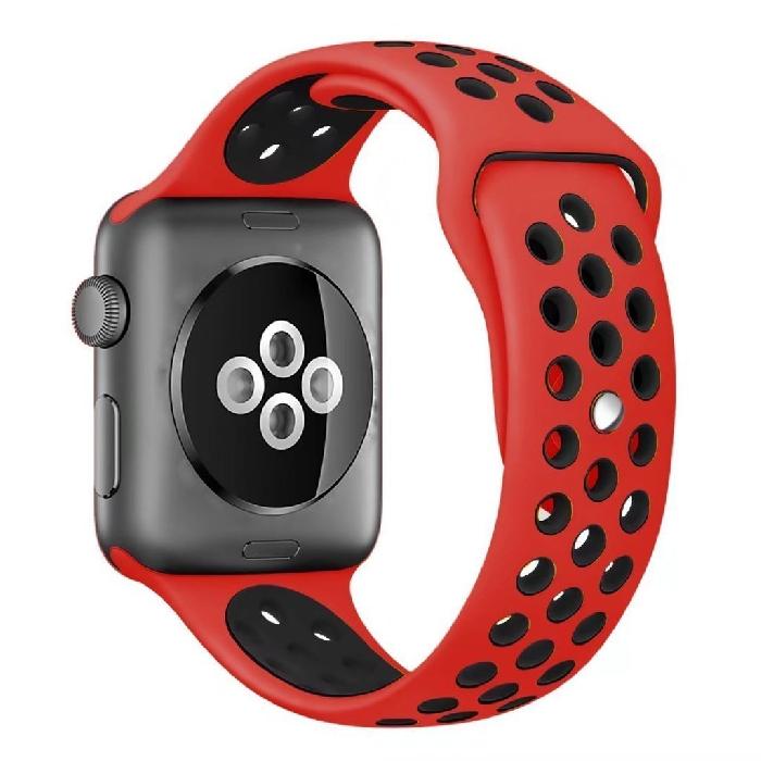 Cinturino Sport in Silicone per Apple Watch Rosso/Nero 38 mm 134/97mm