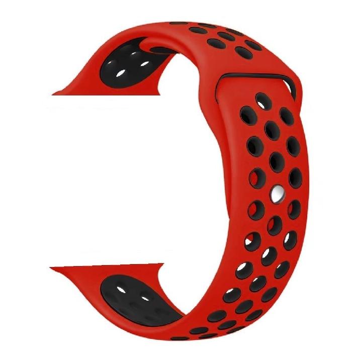 Cinturino Sport in Silicone per Apple Watch Rosso/Nero 38 mm 134/97mm