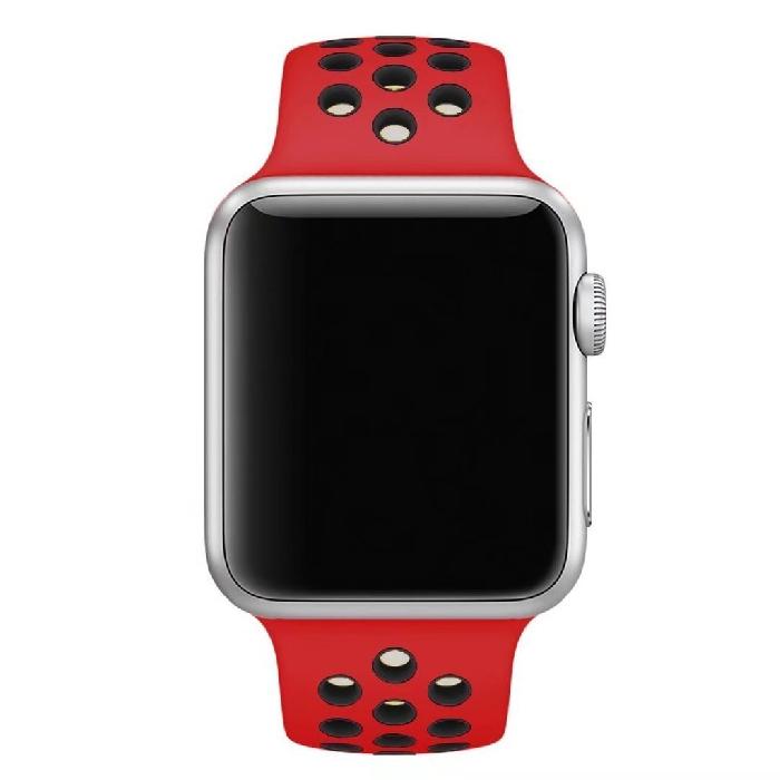 Cinturino Sport in Silicone per Apple Watch Rosso/Nero 38 mm 134/97mm