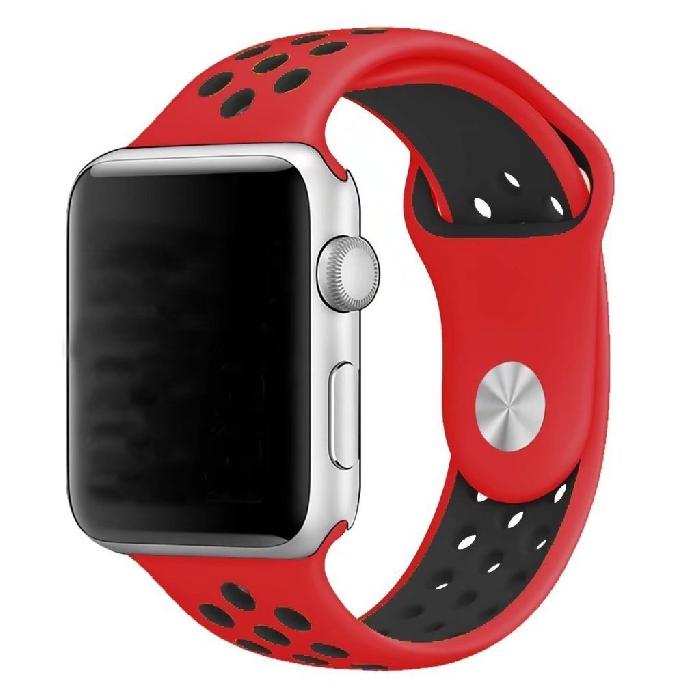 Cinturino Sport in Silicone per Apple Watch Rosso/Nero 38 mm 134/97mm