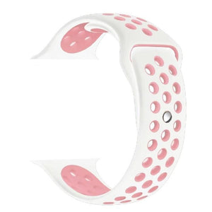 Cinturino Sport in Silicone per Apple Watch Bianco/Rosa 38 mm 134/97mm