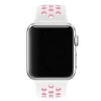 Cinturino Sport in Silicone per Apple Watch Bianco/Rosa 38 mm 134/97mm