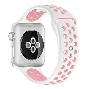 Cinturino Sport in Silicone per Apple Watch Bianco/Rosa 38 mm 134/97mm