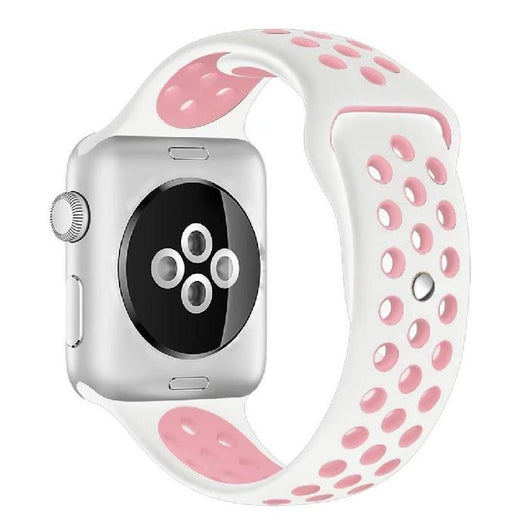 Cinturino Sport in Silicone per Apple Watch Bianco/Rosa 38 mm 134/97mm