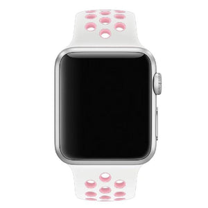 Cinturino Sport in Silicone per Apple Watch Bianco/Rosa 42 mm 142/97mm