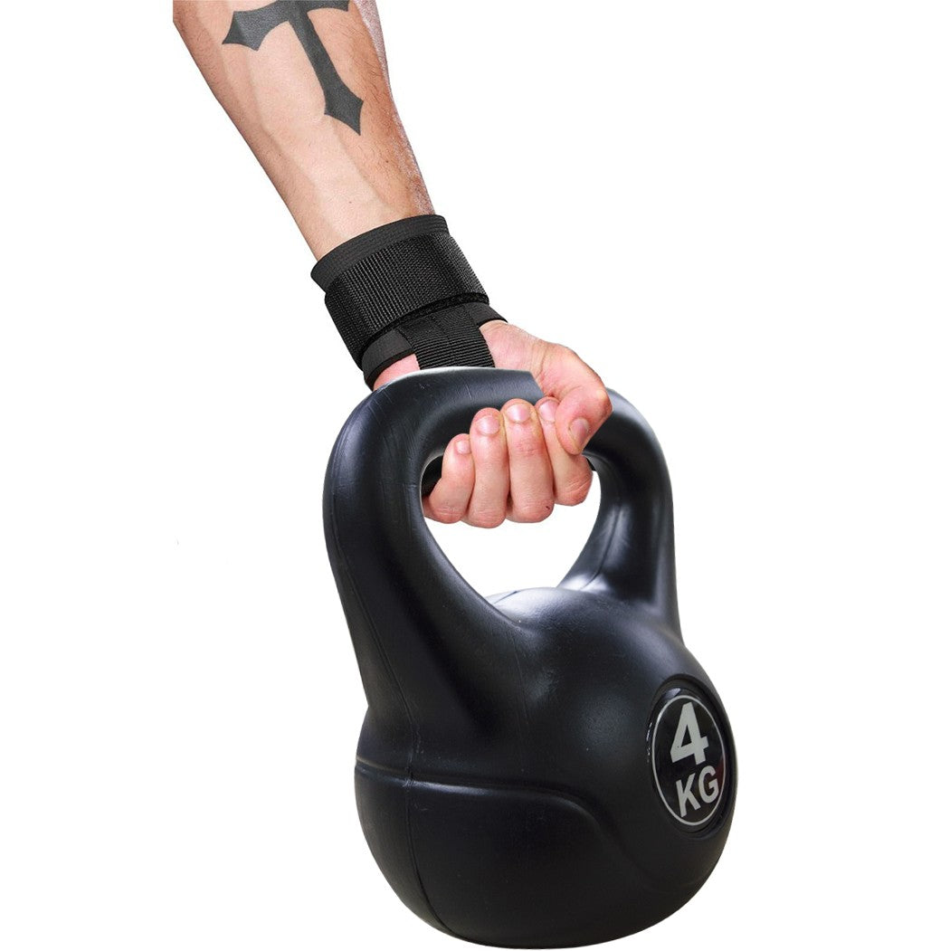 Kettlebell Fitness 4 Kg in PVC con Sabbia e Maniglia Nero